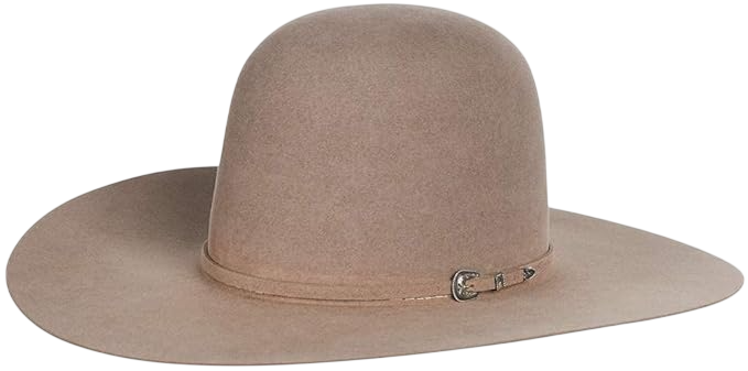 Natural 100X Self Band 4 1/2" Brim Open Crown Felt Cowboy Hat