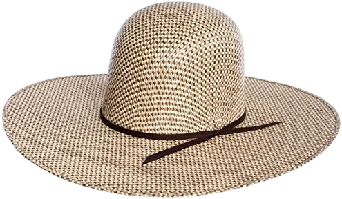 3 Tone Open Crown 5" Brim Straw Cowboy Hat