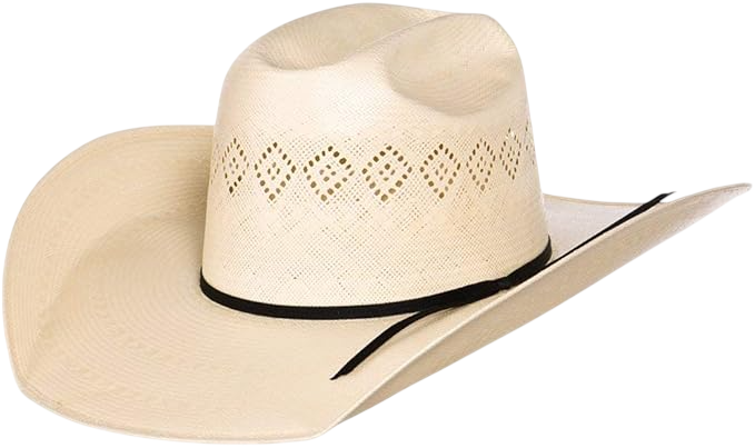 24K Shantung Diamond 5" Brim Open Crown Straw Hat by Rodeo King